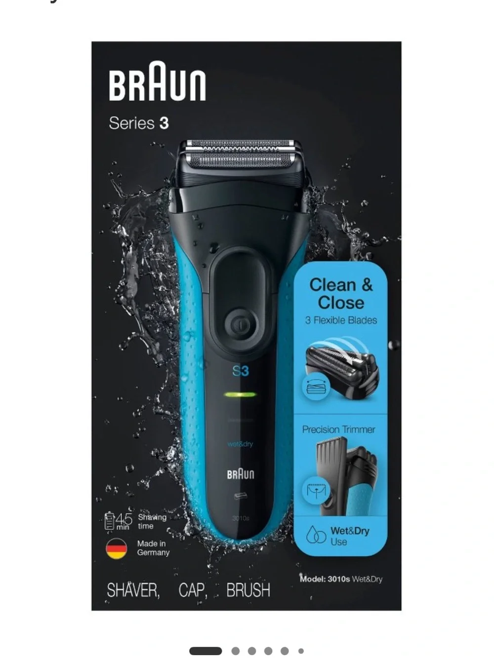 Braun Series 3 Electric Razor for Men, Rechargeable Wet Dry Shaver, 310s New